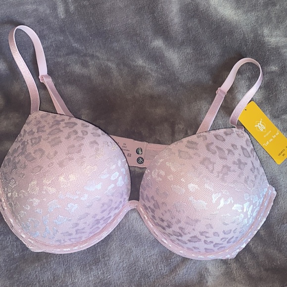 Wingslove Women's Push Up Light Purple Leopard Bra - Picture 4 of 7